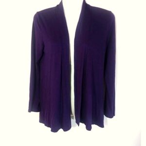 Always Indigo Women Sz S Purple Cardigan Jersey Knit Drape Work Office Business